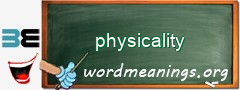 WordMeaning blackboard for physicality